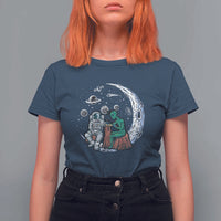 Funny Alien Ink Astronaut Outer Space T Shirt For Women - Wonder Print Shop