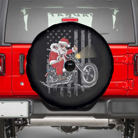 Christmas Santa Claus Riding Motorbike Patriotic USA Spare Tire Cover