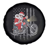 Christmas Santa Claus Riding Motorbike Patriotic USA Spare Tire Cover