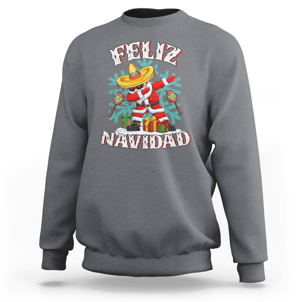 Feliz Navidad Dabbing Christmas Spanish Sombrero Sweatshirt - Wonder Print Shop