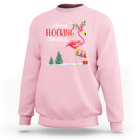 Merry Flocking Christmas Pink Flamingo Funny Xmas Socks Sweatshirt - Wonder Print Shop