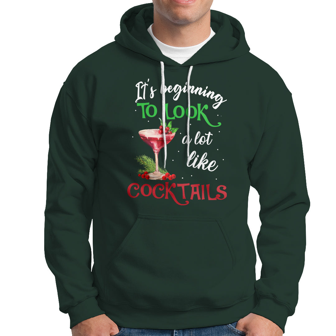 It's Beginning To Look A Lot Like Cocktails Funny Christmas Hoodie - Wonder Print Shop