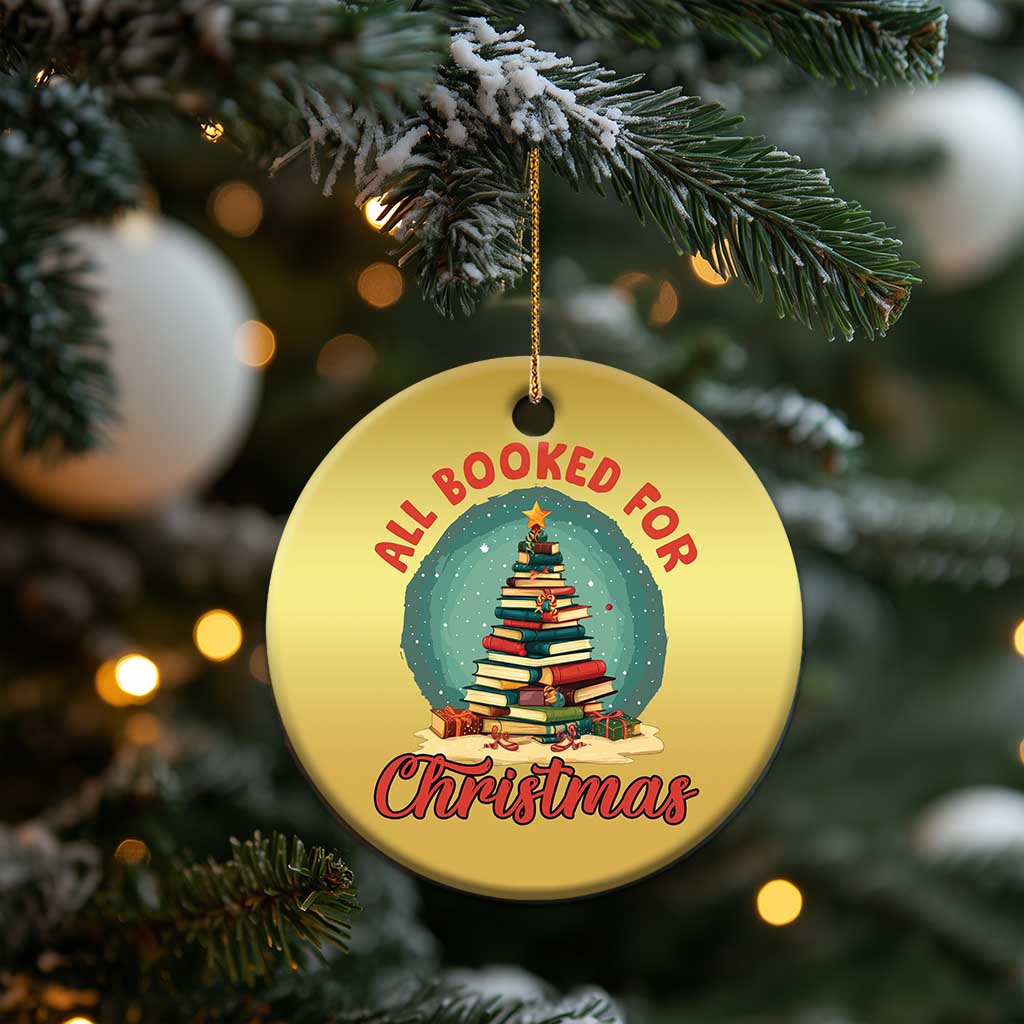 Xmas Book Lover Christmas Ornament All Booked For Christmas Tree Bookaholic - Wonder Print Shop