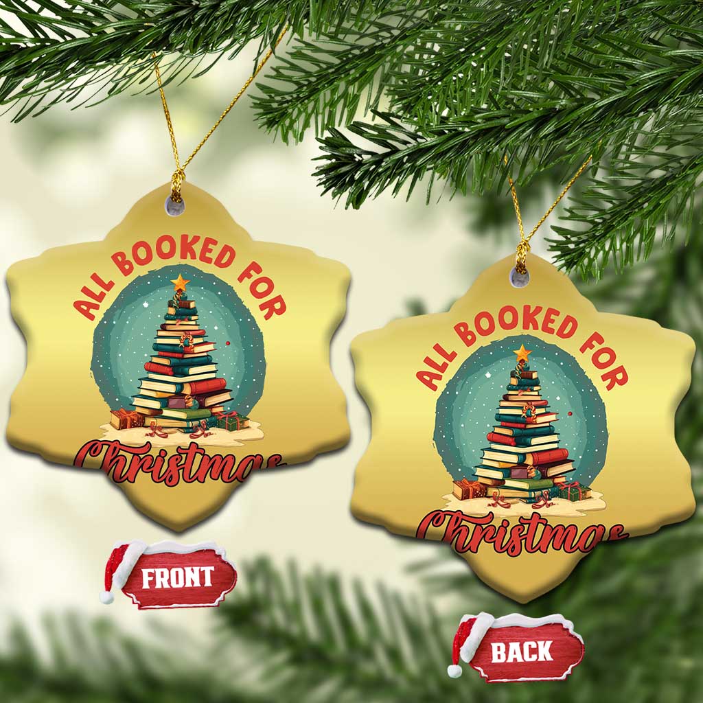 Xmas Book Lover Christmas Ornament All Booked For Christmas Tree Bookaholic - Wonder Print Shop