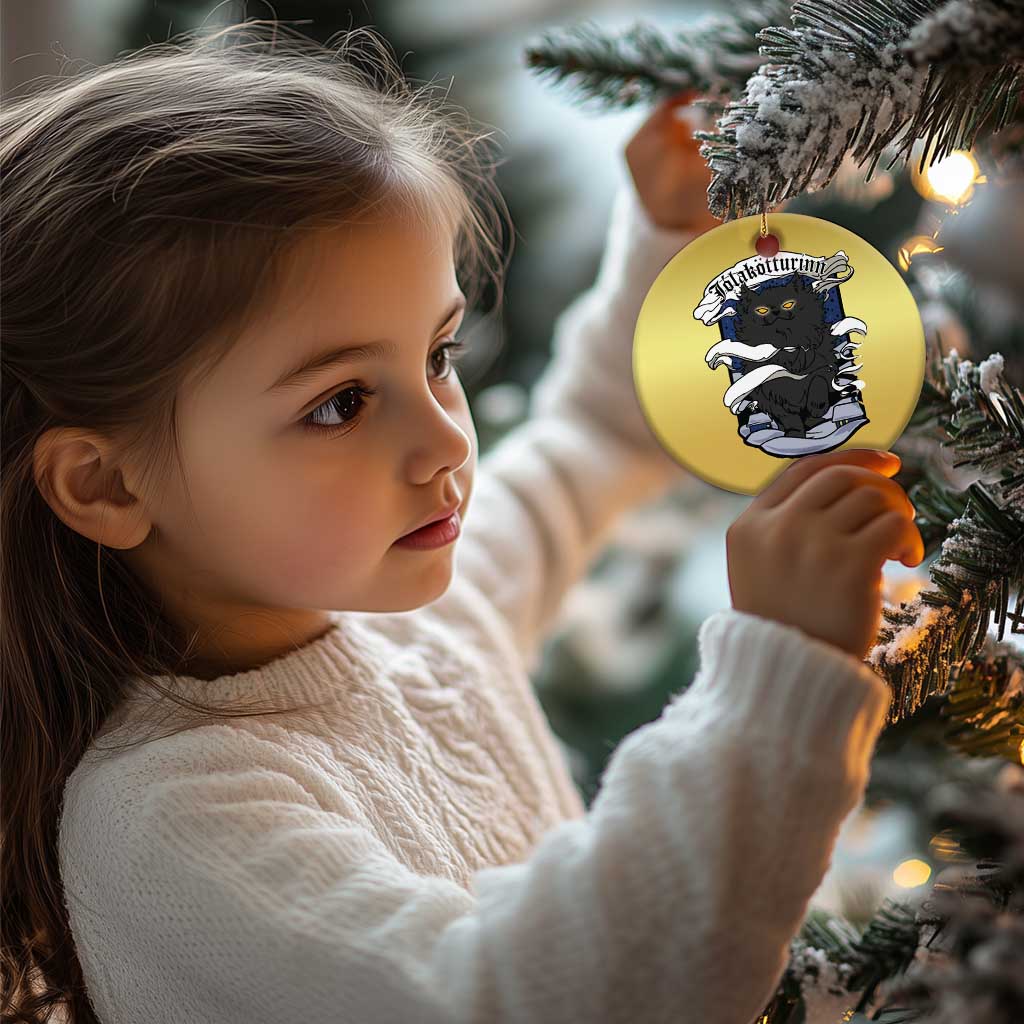 Icelandic Xmas Christmas Ornament Yule Cat Jolakotturinn Xmas Eve - Wonder Print Shop