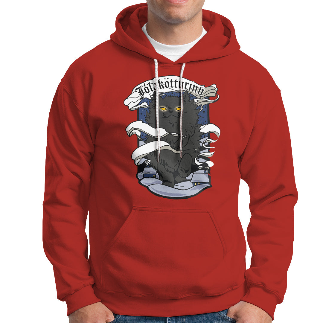 Icelandic Christmas Hoodie Yule Cat Jolakotturinn Xmas Eve - Wonder Print Shop