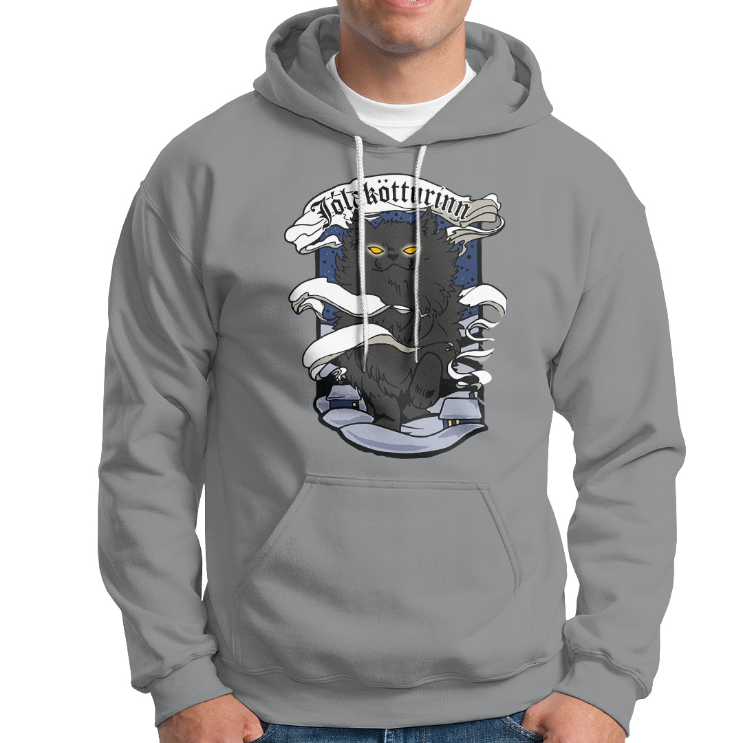 Icelandic Christmas Hoodie Yule Cat Jolakotturinn Xmas Eve - Wonder Print Shop