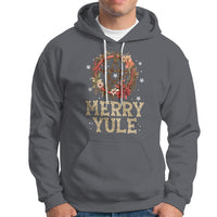 Merry Yule And Winter Solstice Flower Wreath Pentagram Hoodie - Wonder Print Shop