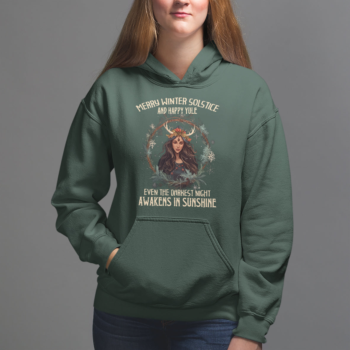 Merry Winter Solstice And Happy Yule Fairy Awakens In Sunshine Hoodie - Wonder Print Shop