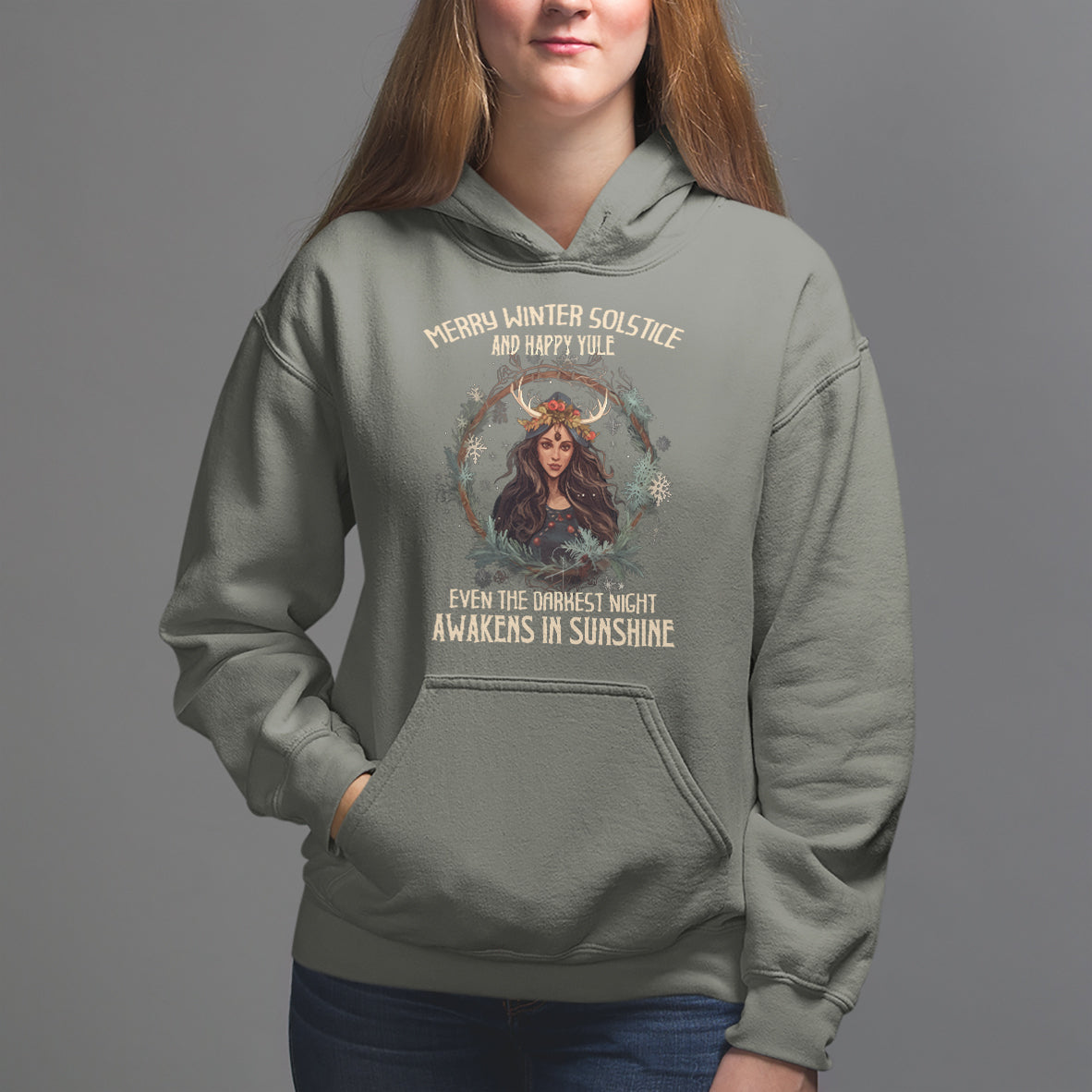 Merry Winter Solstice And Happy Yule Fairy Awakens In Sunshine Hoodie - Wonder Print Shop