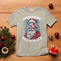 Christmas in the Front Party in the Back USA Patriotic Santa T Shirt - Wonder Print Shop