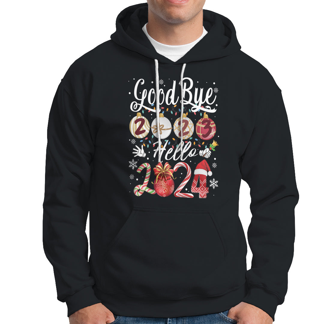 Goodbye 2023 Hello 2024 Happy New Year's Eve Hoodie - Wonder Print Shop