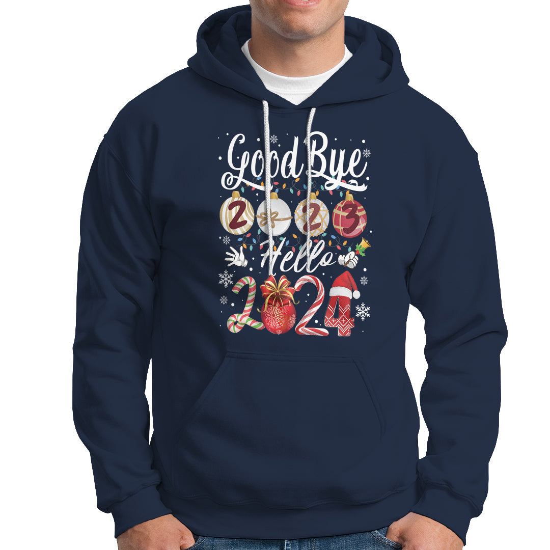 Goodbye 2023 Hello 2024 Happy New Year's Eve Hoodie - Wonder Print Shop