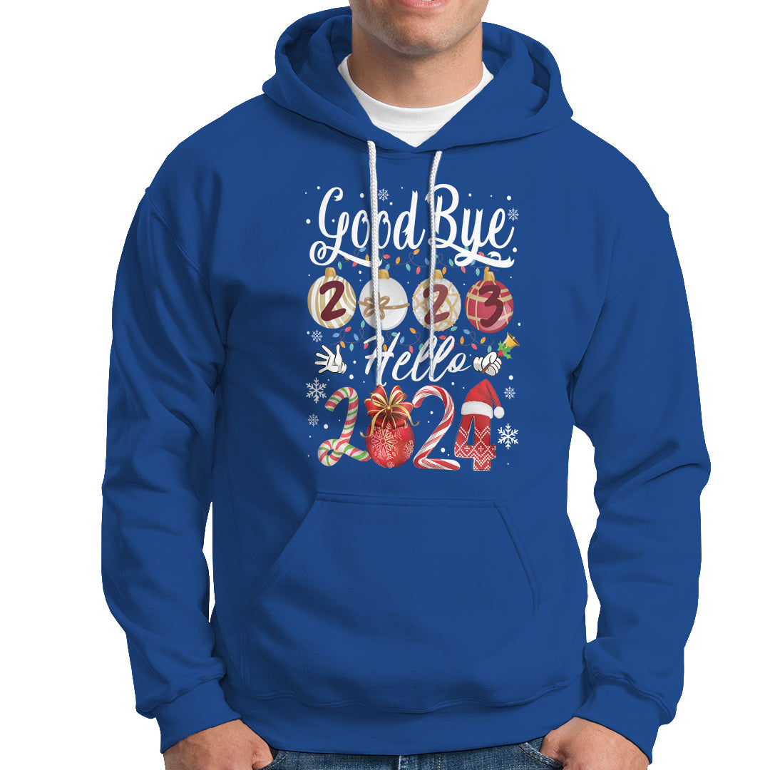 Goodbye 2023 Hello 2024 Happy New Year's Eve Hoodie - Wonder Print Shop