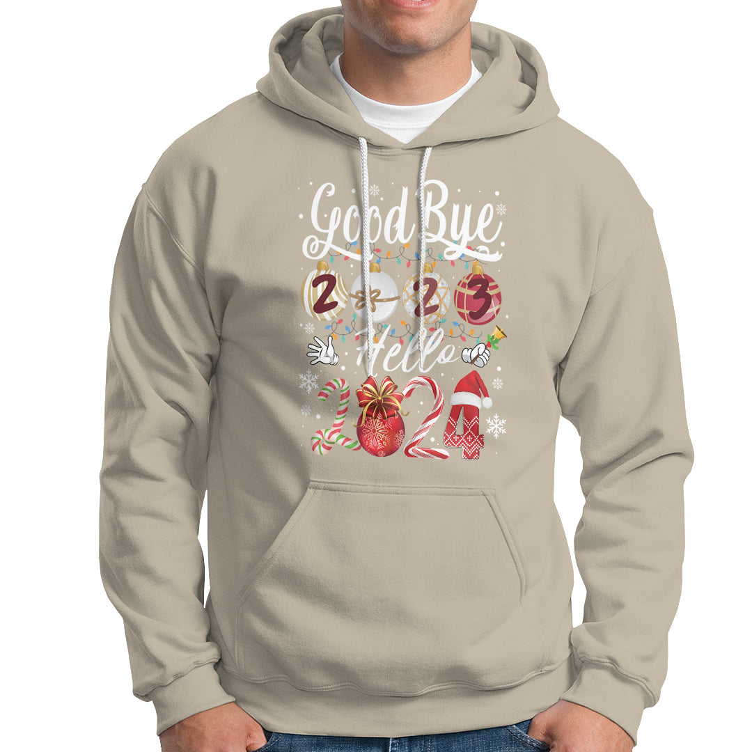Goodbye 2023 Hello 2024 Happy New Year's Eve Hoodie - Wonder Print Shop