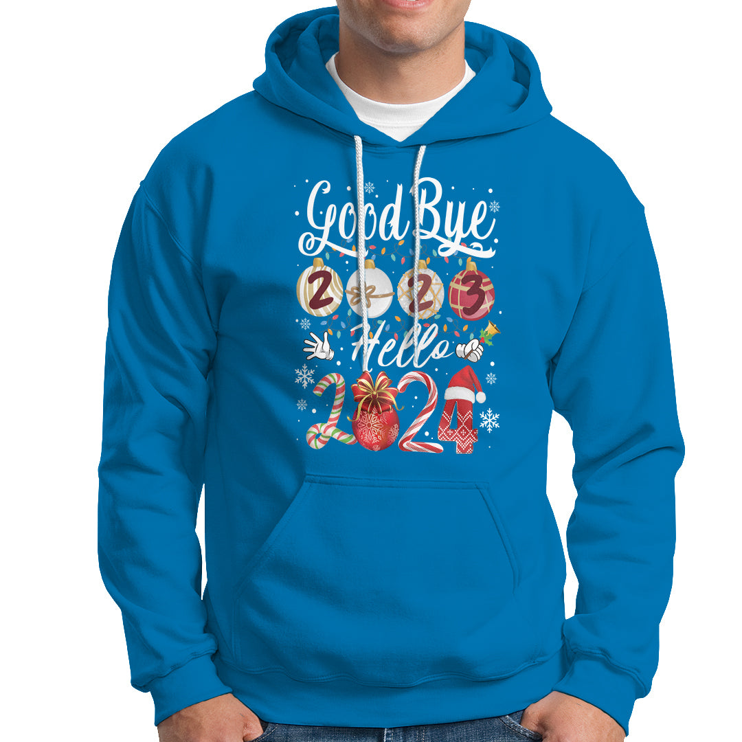 Goodbye 2023 Hello 2024 Happy New Year's Eve Hoodie - Wonder Print Shop