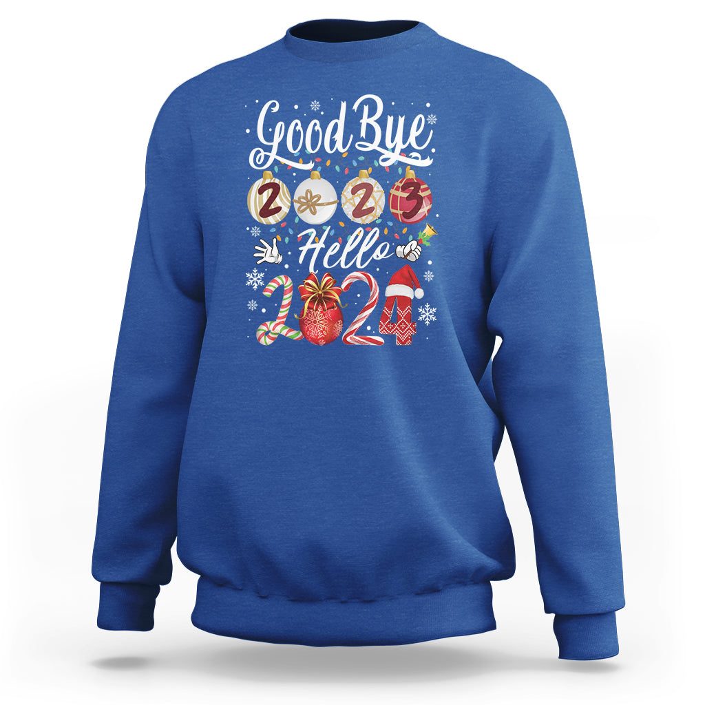 Goodbye 2023 Hello 2024 Happy New Year's Eve Sweatshirt - Wonder Print Shop