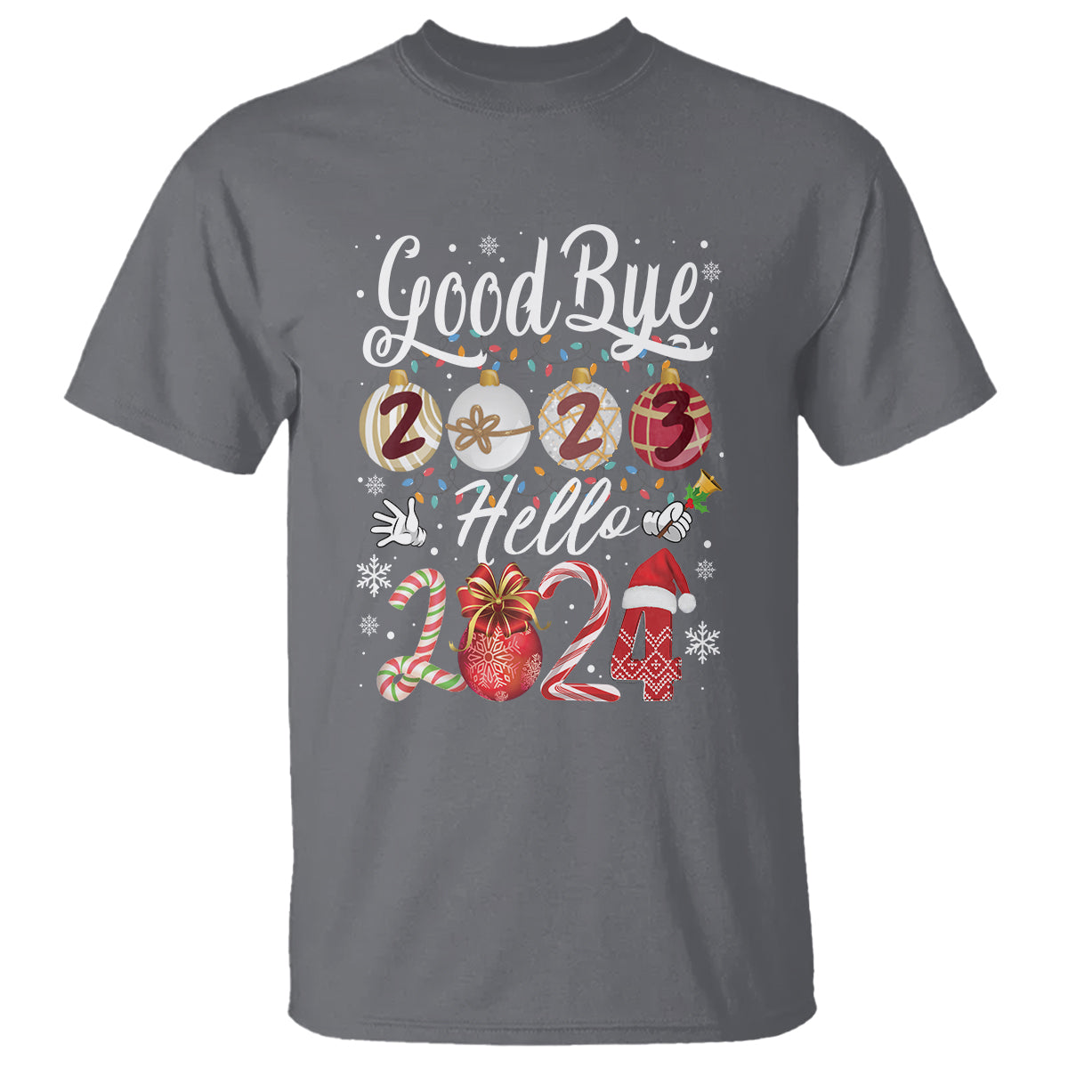 Goodbye 2023 Hello 2024 Happy New Year's Eve T Shirt - Wonder Print Shop