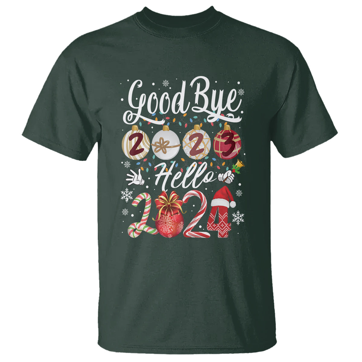 Goodbye 2023 Hello 2024 Happy New Year's Eve T Shirt - Wonder Print Shop