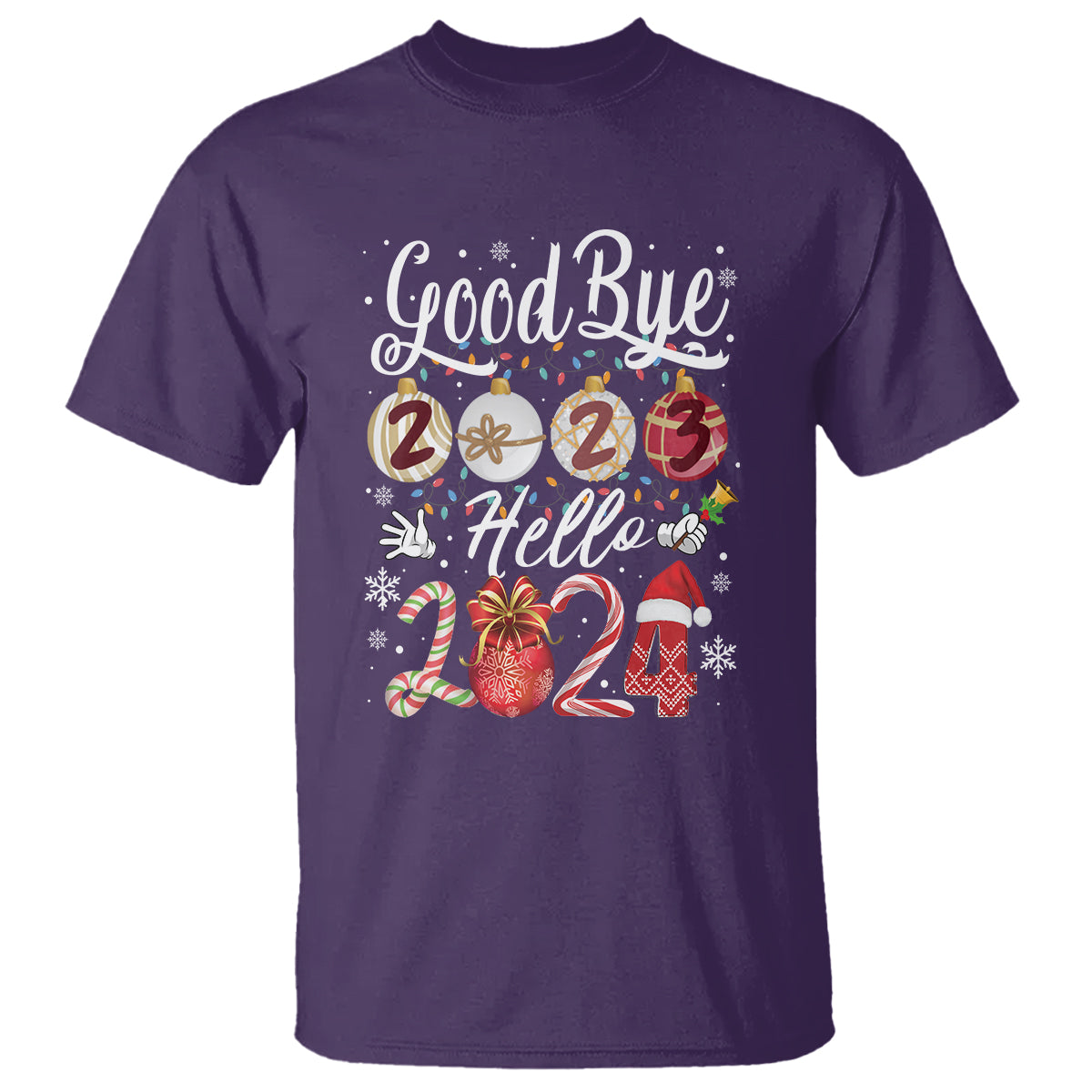 Goodbye 2023 Hello 2024 Happy New Year's Eve T Shirt - Wonder Print Shop