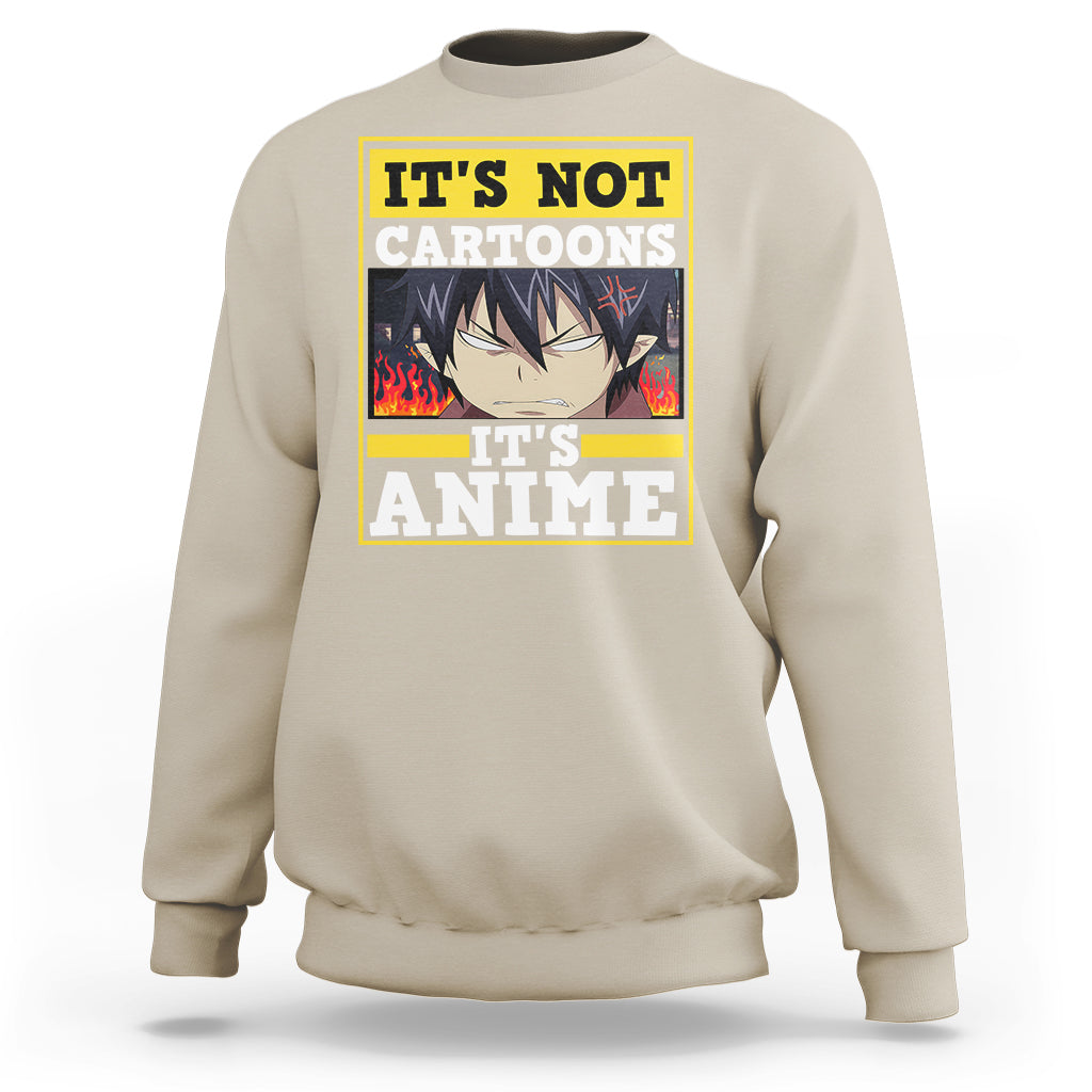 It's Not Cartoons It's Anime Sweatshirt Angry Eyes Japanese Manga - Wonder Print Shop