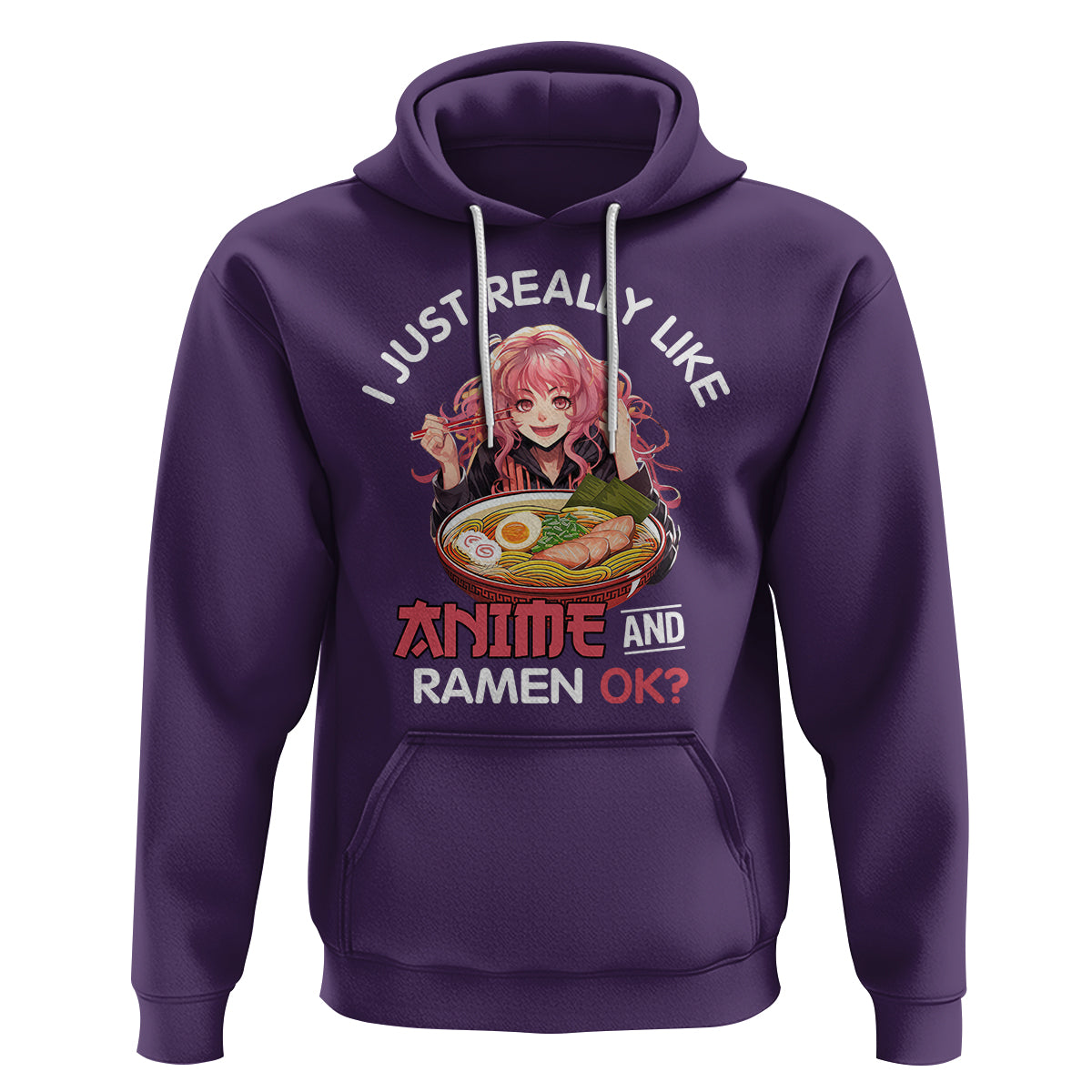 I Just Really Like Anime and Ramen Ok? Hoodie Kawaii Teen Girl - Wonder Print Shop