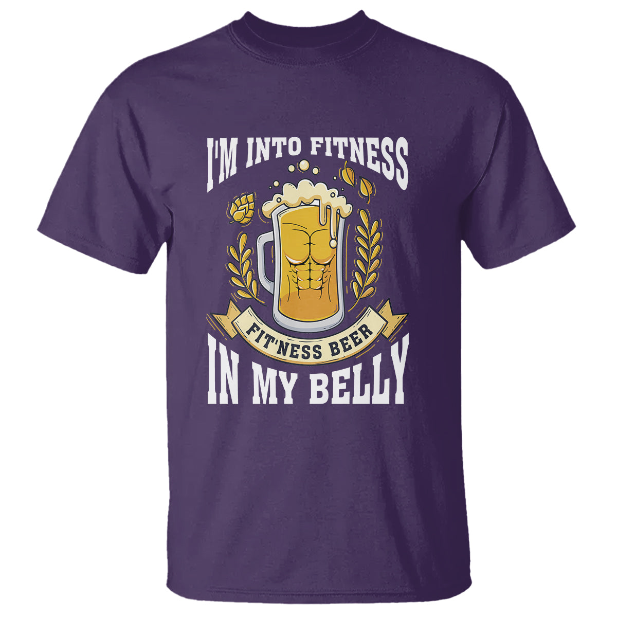 Funny Drinking T Shirt I'm Into Fitness Fit'ness Beer in My Belly - Wonder Print Shop