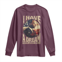 Martin Luther King Jr Long Sleeve Shirt I Have A Dream American Flag MLK Day Black History