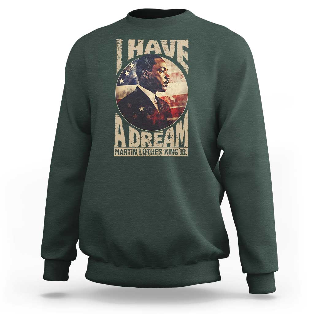 Martin Luther King Jr Sweatshirt I Have A Dream American Flag MLK Day Black History
