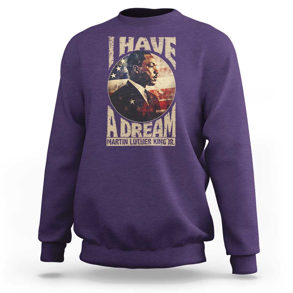 Martin Luther King Jr Sweatshirt I Have A Dream American Flag MLK Day Black History