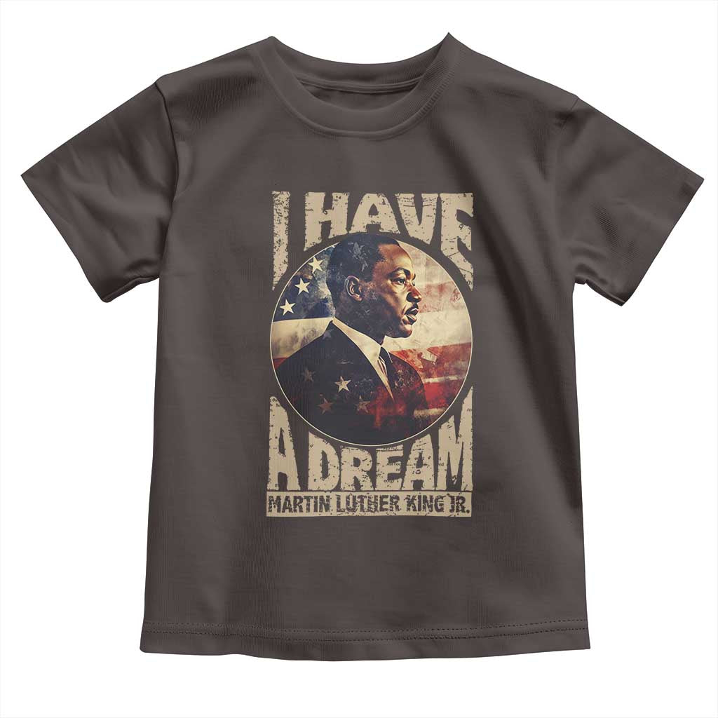 Martin Luther King Jr Toddler T Shirt I Have A Dream American Flag MLK Day Black History