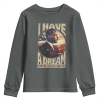 Martin Luther King Jr Youth Sweatshirt I Have A Dream American Flag MLK Day Black History