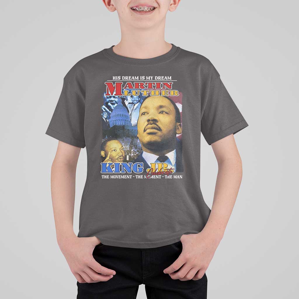 Martin Luther King Jr T Shirt For Kid His Dream Is My Dream American Flag MLK Day Black HIstory