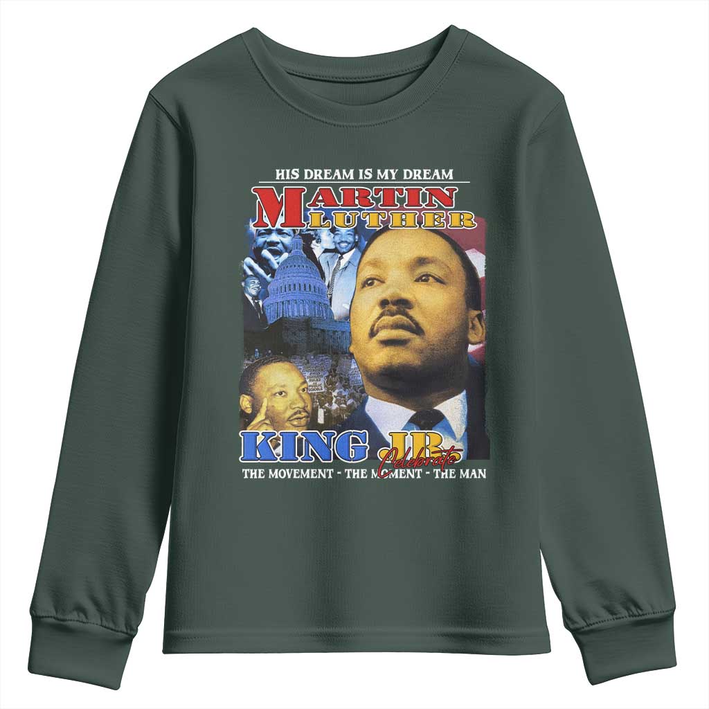 Martin Luther King Jr Youth Sweatshirt His Dream Is My Dream American Flag MLK Day Black HIstory