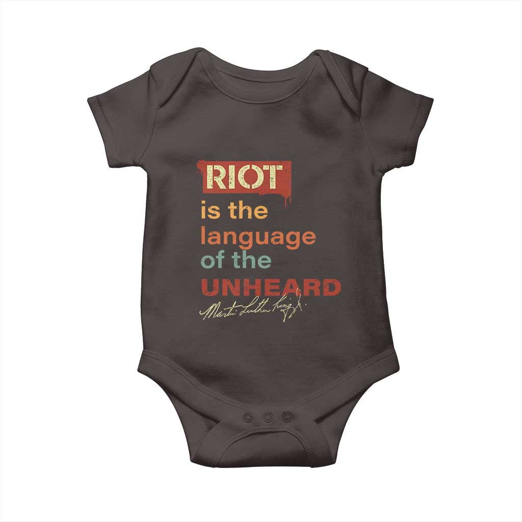 Martin Luther King Jr Baby Onesie A Riot Is The Language Of The Unheard
