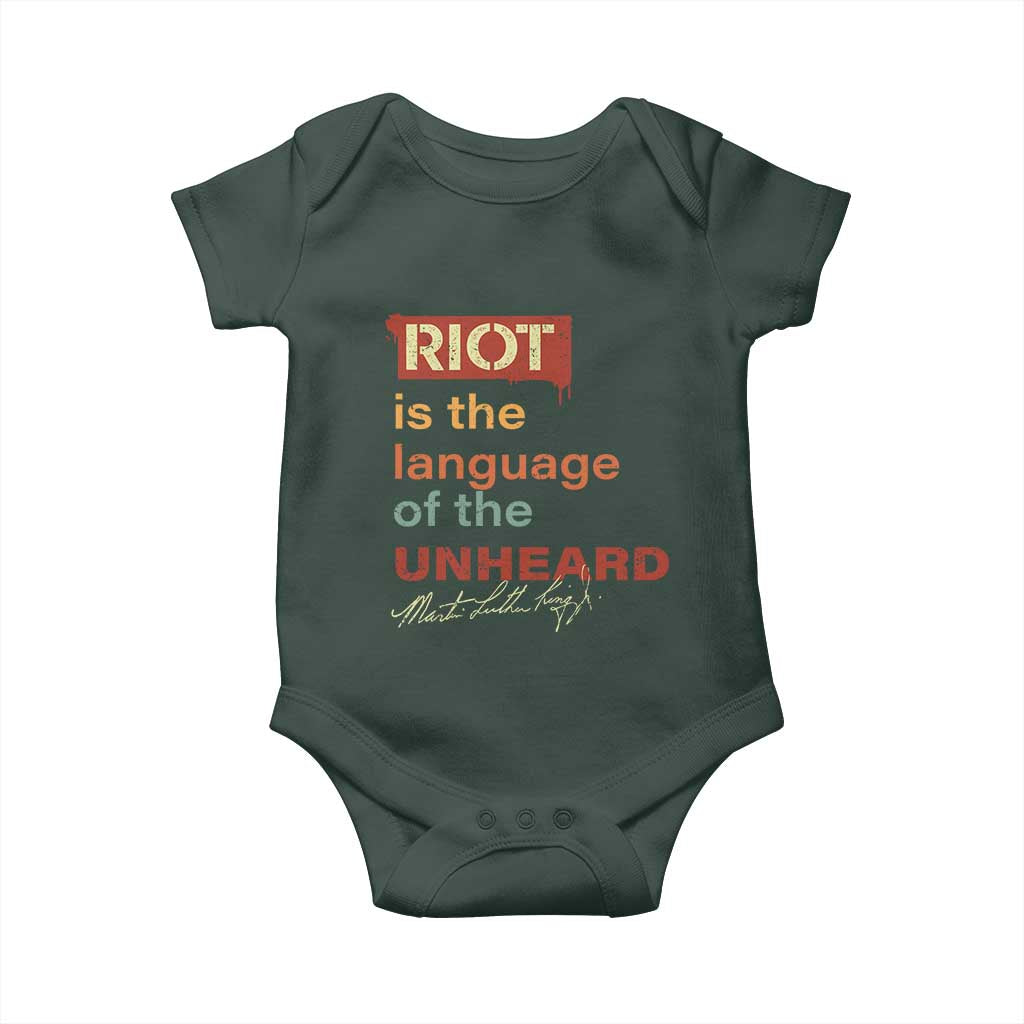 Martin Luther King Jr Baby Onesie A Riot Is The Language Of The Unheard