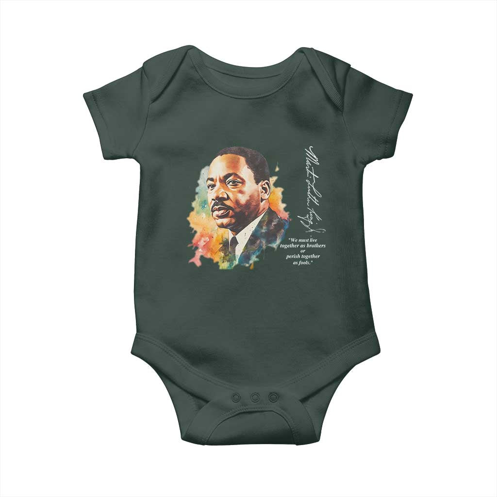 Martin Luther King Jr Baby Onesie We Must Live Together As Brothers Or Perish Together As Fools