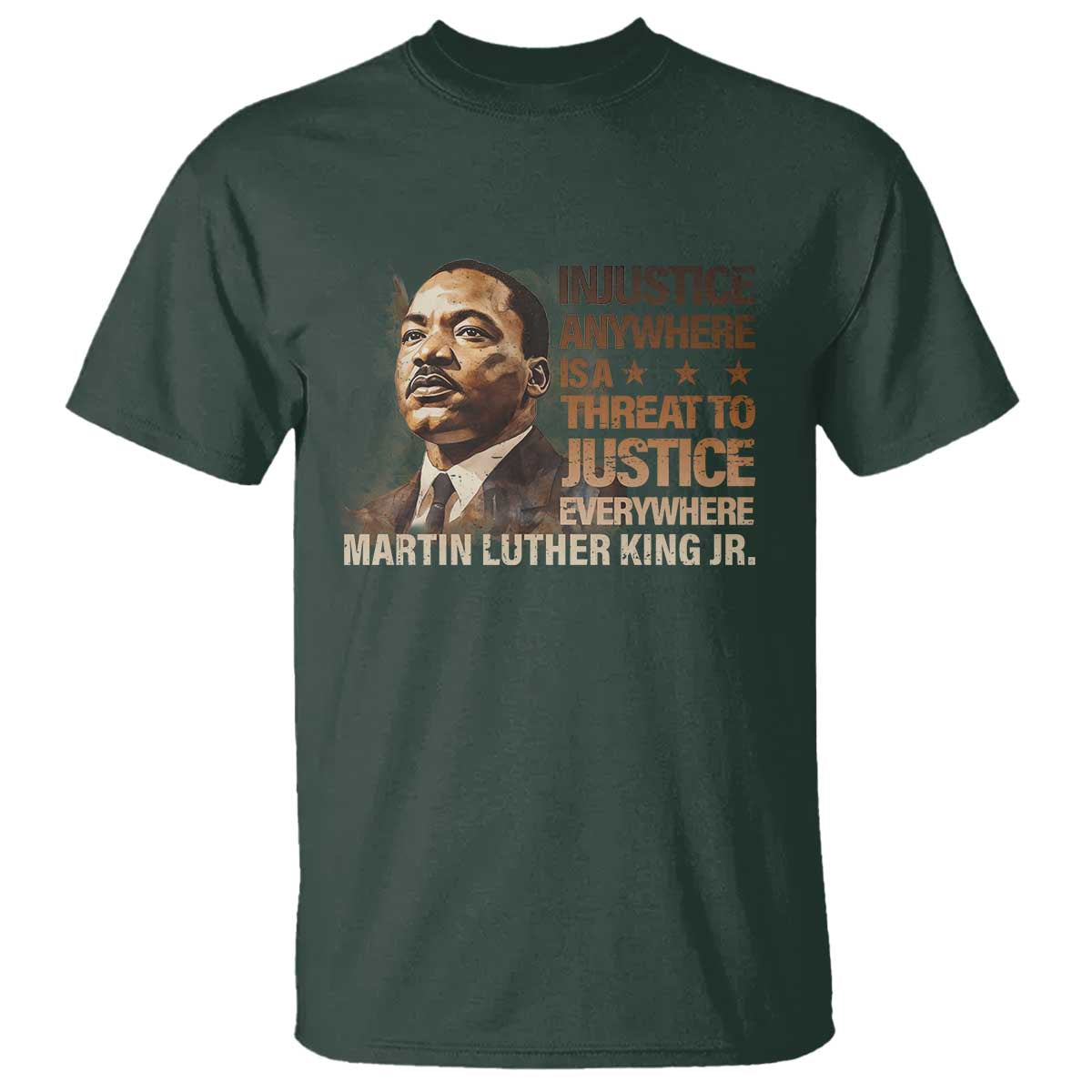 Martin Luther King Jr T Shirt Injustice Anywhere Is A Threat To Justice Everywhere
