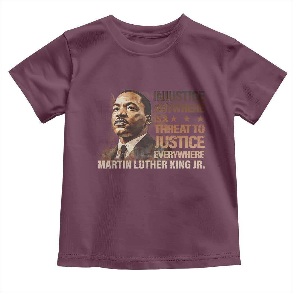 Martin Luther King Jr Toddler T Shirt Injustice Anywhere Is A Threat To Justice Everywhere