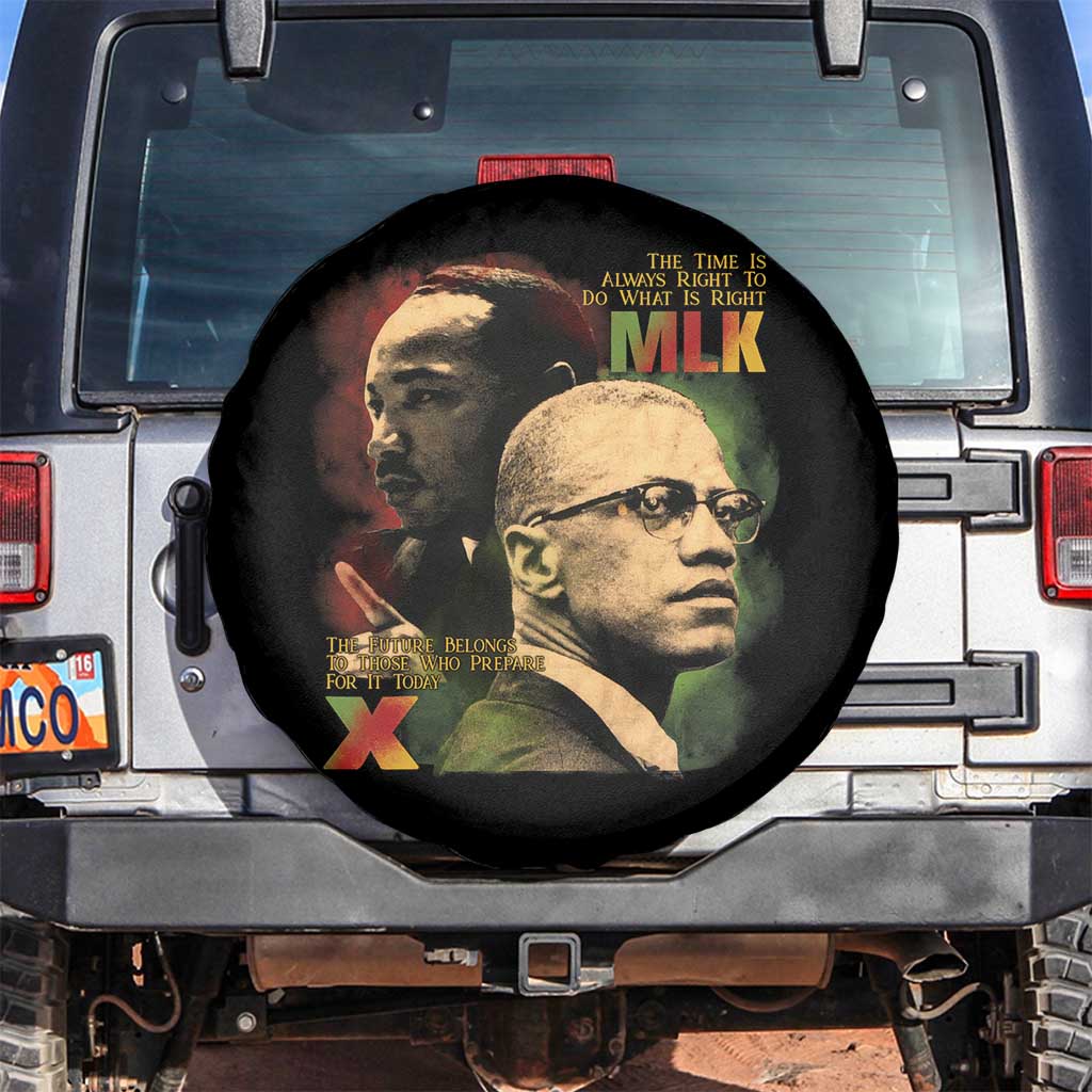 Martin Luther King Jr Malcolm X Spare Tire Cover The Time Is Always Right Prepare For Future Today