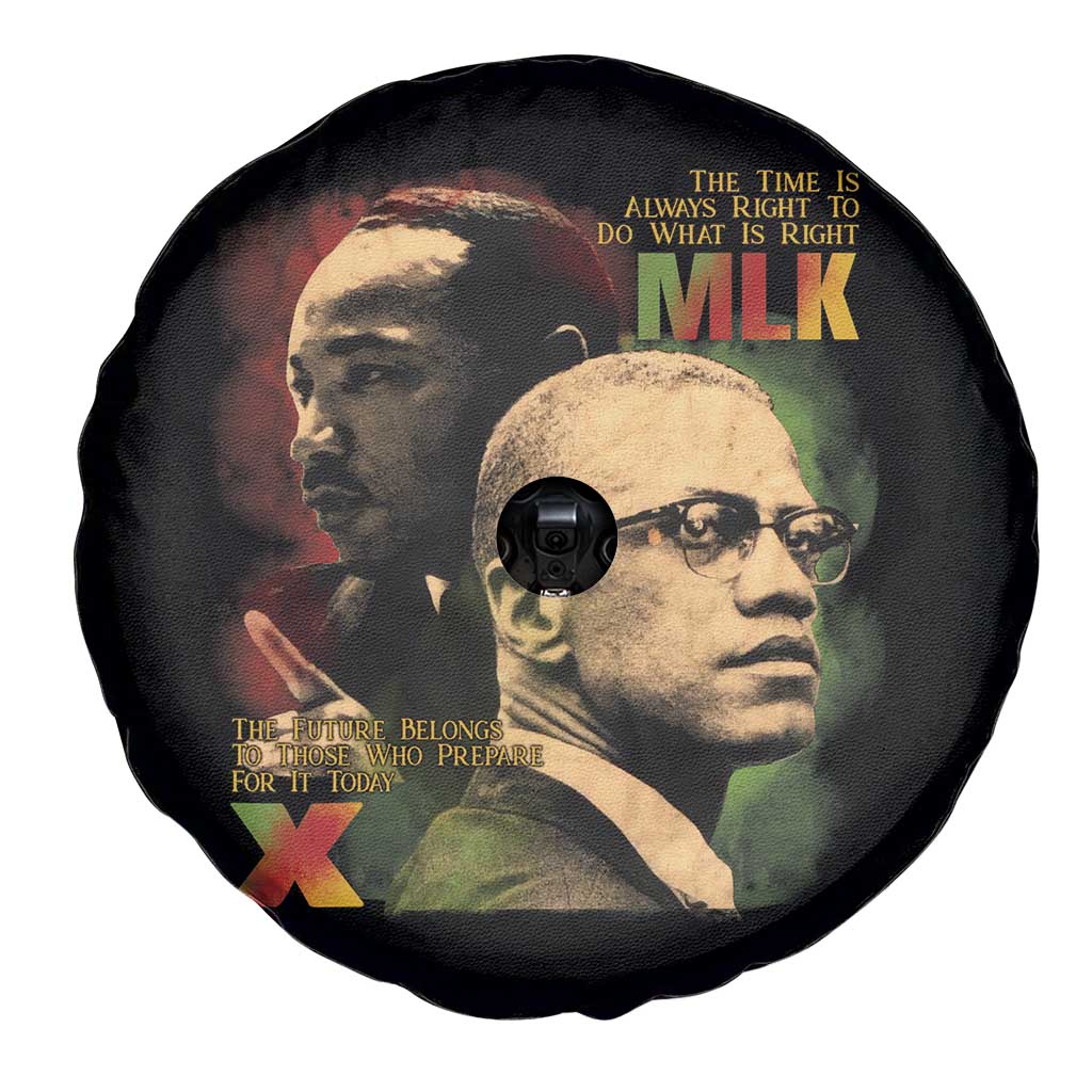 Martin Luther King Jr Malcolm X Spare Tire Cover The Time Is Always Right Prepare For Future Today