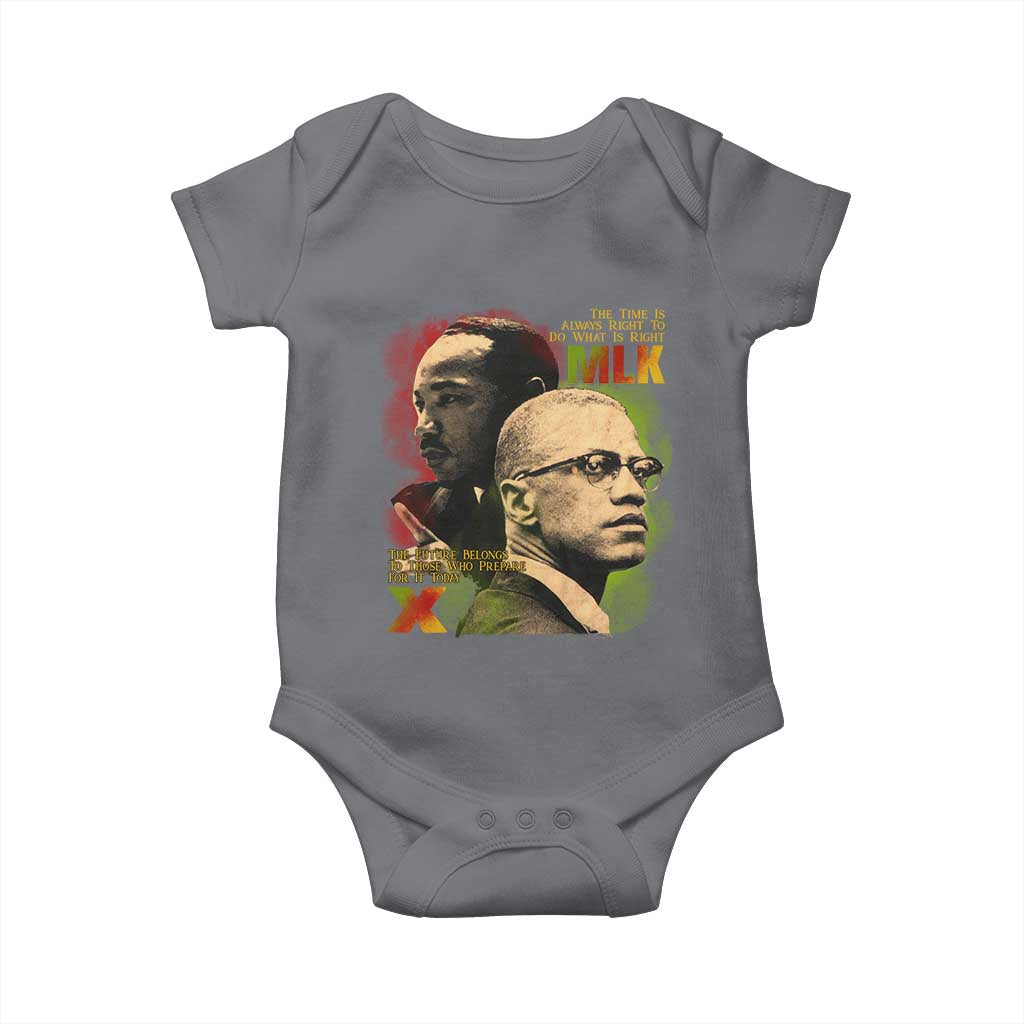 Martin Luther King Jr Malcolm X Baby Onesie The Time Is Always Right Prepare For Future Today