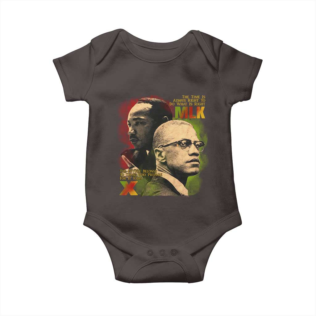Martin Luther King Jr Malcolm X Baby Onesie The Time Is Always Right Prepare For Future Today