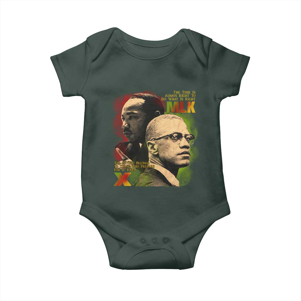 Martin Luther King Jr Malcolm X Baby Onesie The Time Is Always Right Prepare For Future Today
