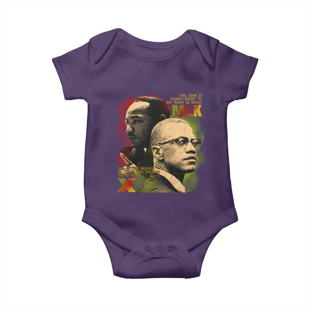 Martin Luther King Jr Malcolm X Baby Onesie The Time Is Always Right Prepare For Future Today