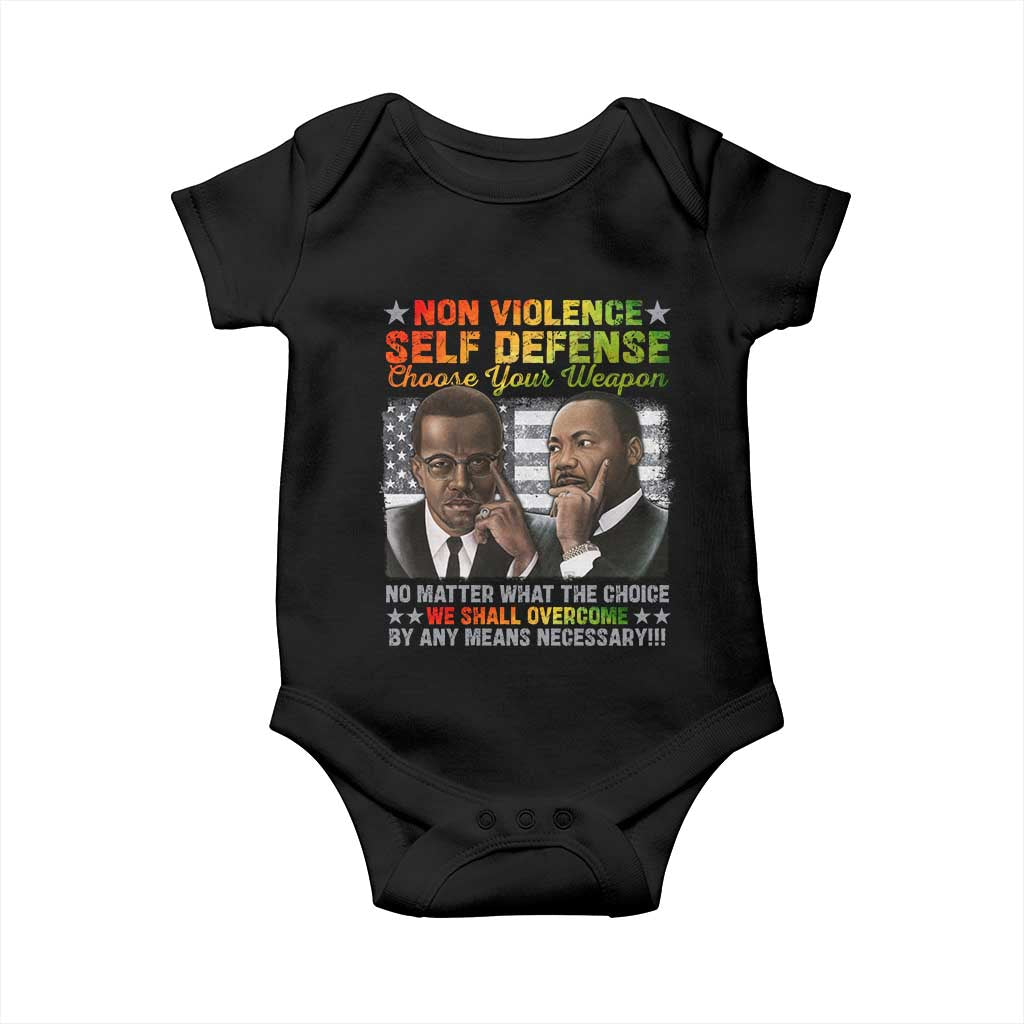 Martin Luther King Jr Malcolm X Baby Onesie Choose Your Weapon No Matter What The Choice