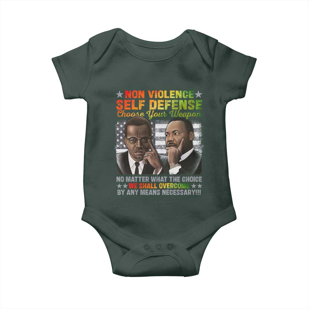 Martin Luther King Jr Malcolm X Baby Onesie Choose Your Weapon No Matter What The Choice