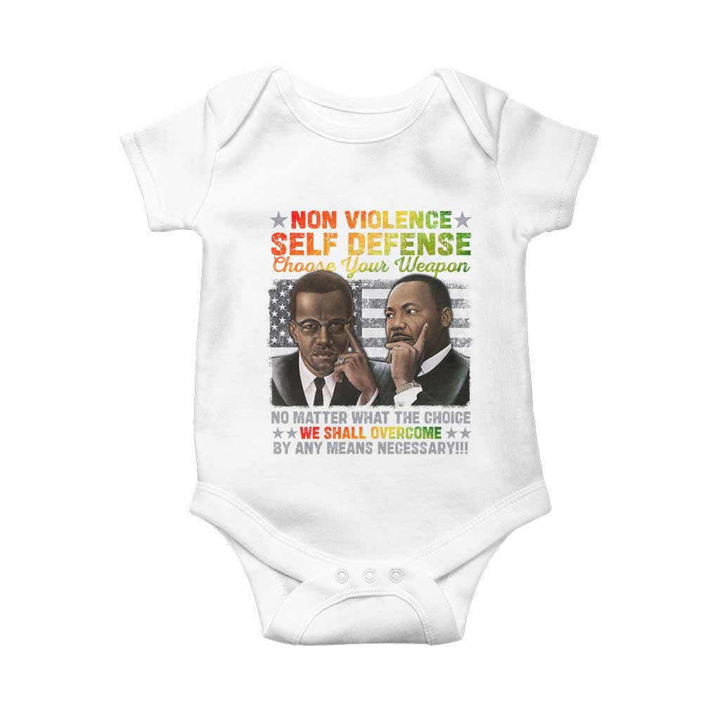 Martin Luther King Jr Malcolm X Baby Onesie Choose Your Weapon No Matter What The Choice