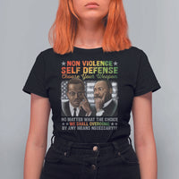 Martin Luther King Jr Malcolm X T Shirt For Women Choose Your Weapon No Matter What The Choice