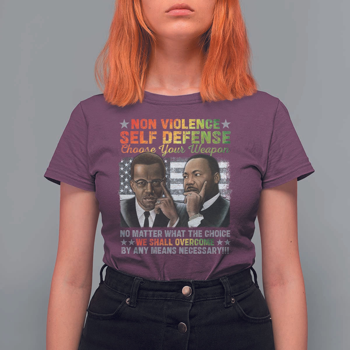 Martin Luther King Jr Malcolm X T Shirt For Women Choose Your Weapon No Matter What The Choice